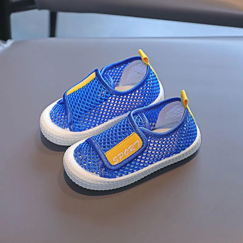 Kinder Frühling Sommer Schuhe Mädchen und Jungen Weiche Sohle Sportschuhe Einfarbig Anti-Rutsch Casual Mesh Flache Schuhe