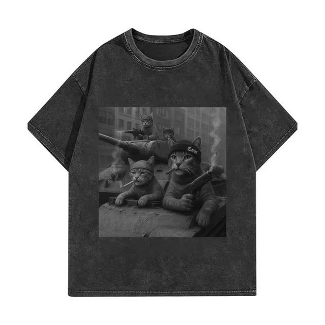 Gewaschenes Sommer Hilfs Baumwoll T-Shirt T-Shirt Vintage Mode Grafik T-Shirt Hohe Qualität Spaß Für Männer Und Frauen Terrier