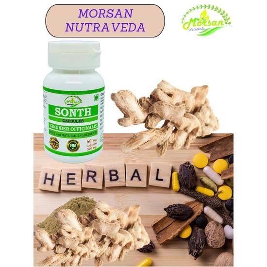 Morsan Nutraveda Sonth (Ginger, Zingiber Officinale) Extract Capsule | 60 x 500 mg Veg Capsules | Eases Nausea, Supports Natural Inflammatory Balance