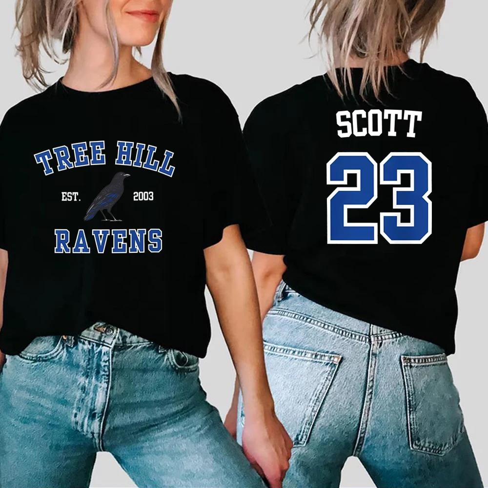 One Tree Hill Women Tshirt TREE HILL RAVENS Shirt Nathan Scott  North Carolina Tees Tv Show OTH Merch  Side Print Tops S