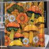 1pc Bathroom Shower Curtain, Wild Mushroom Picking and Cooking Day, Mushroom Picking Festival Shower Curtain, Includes 12 Hook