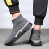 Sizes 39-46 Autumn Winter Sneakers Men Boots Coral Velvet Warm Ankle Boots Male Stretch Slip-on Sock Shoes Platform Casual Shoes
