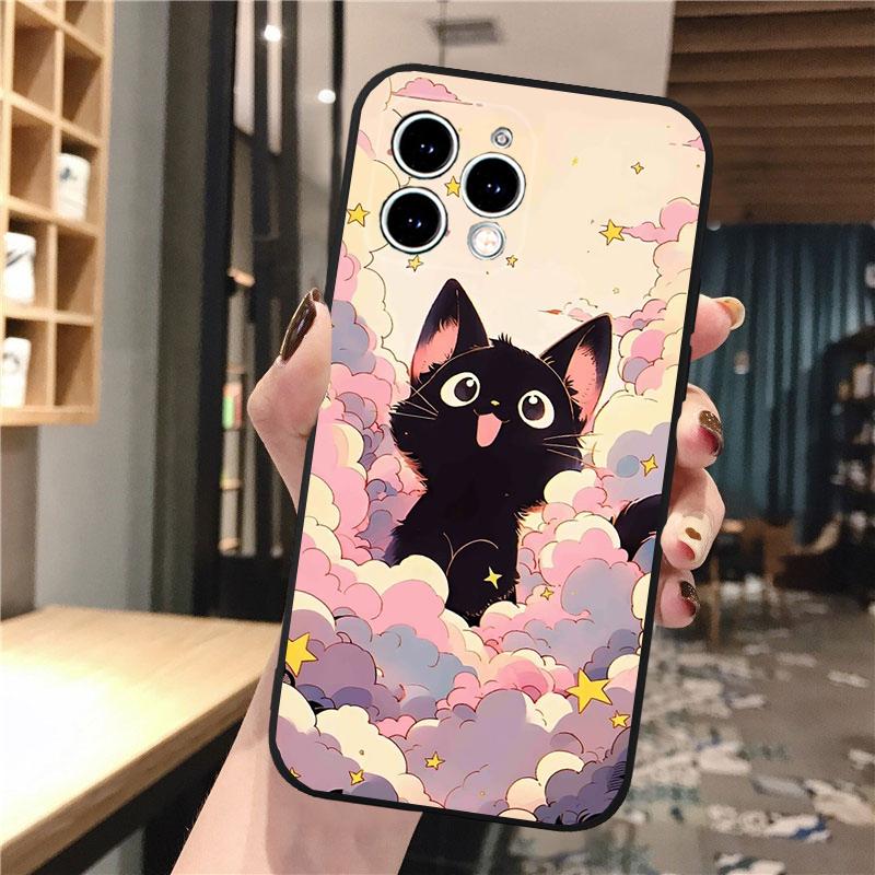 Black Cat Phone Case For Iphone 15 14 Pro Max 13 12 11 Pro Max XSMax XR 12 13 Mini 14 Plus