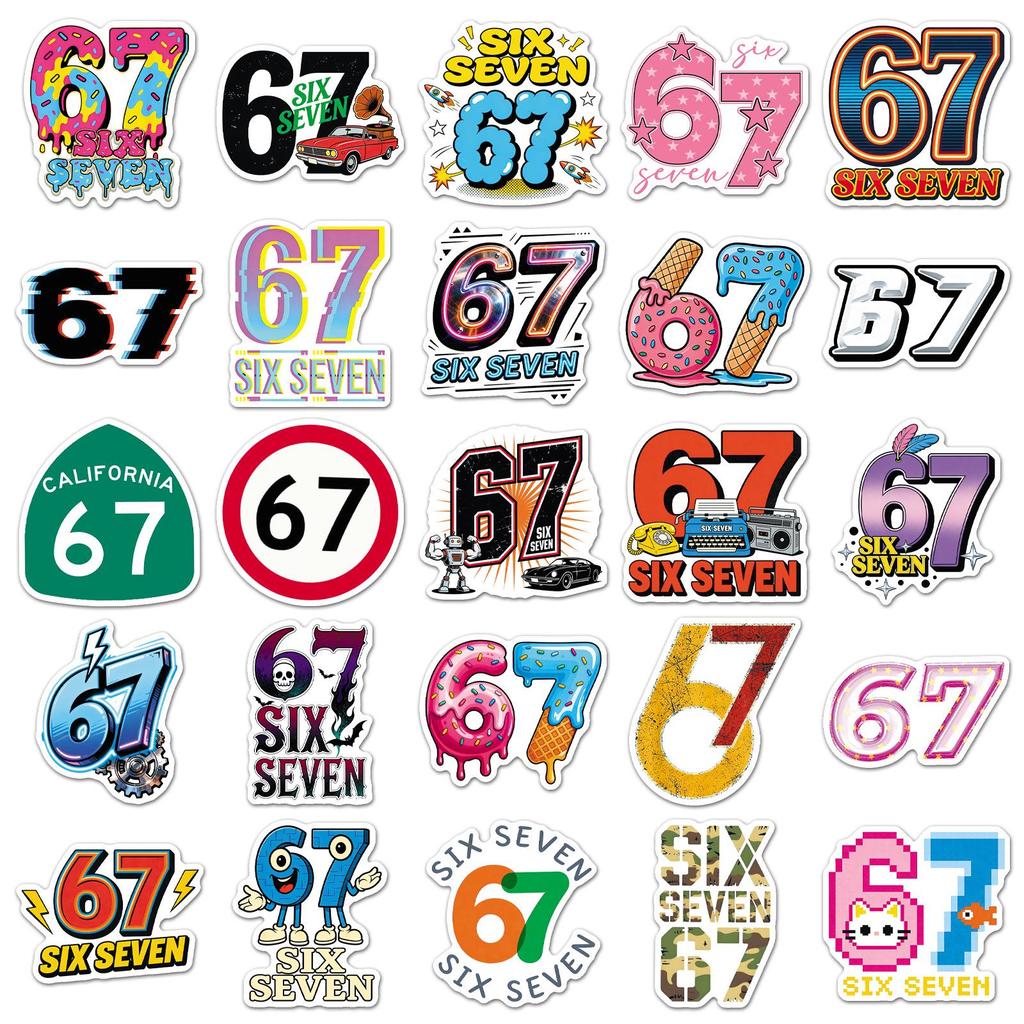 50-Sheet Creative Childlike Numbers & English Letters Graffiti Stickers Notebook Journal