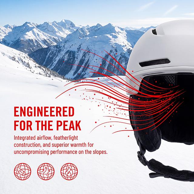 VMAXET MS-09 Unisex Ski Helmet PC+EPS Winter Breathable Safety Ear Warmer Sport 9 Air Vents 320g Lightweight