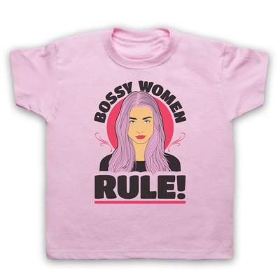 Bossy Women Rule Feminist Slogan Girl Female Power Kids Childs T-Shirt