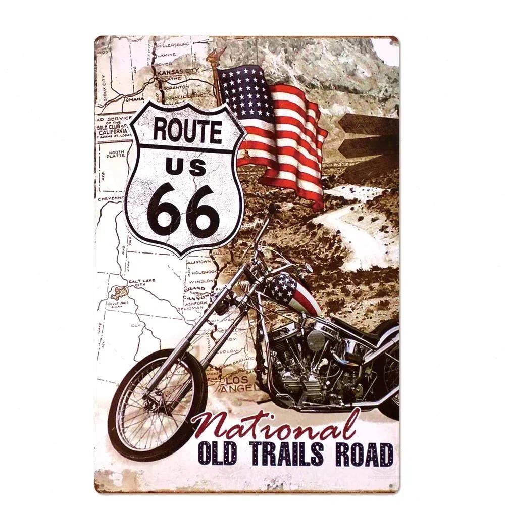 Signs Vintage Shabby Metal Tin Sign Motorcycle Rider Poster Art Tinplate Plaques Garage Motor Club Decor Painting Art Wall Plate