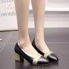 Mode Damen Pumps Süßer Stil Quadratischer Hoher Absatz Sandalen Pailletten Spitzschuh Frühling und Herbst Elegant Flach Damen Schuhe