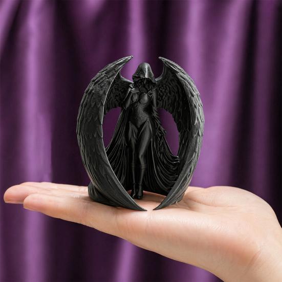 Figurka Ciemnej Bogini Drukowana 3D, Vintage Gotycka Kobieta ze Skrzydłami Statua, Dekoracja na Biurko do Domu Biura Salonu