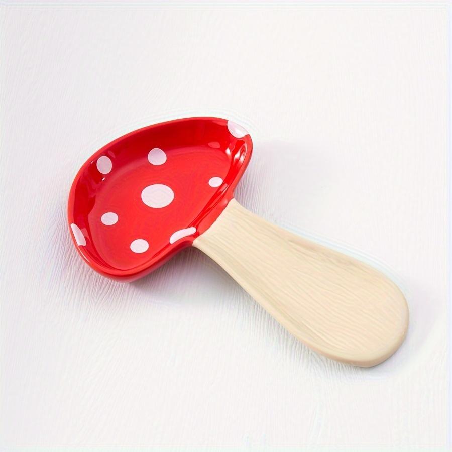 Cute Mushroom Ceramic Spoon Rest, Kitchen Utensil Holder & Decor, Ideal Housewarming Gift
