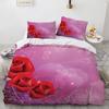 Wedding Theme Rose Bedding Chinese Wholesale Home Textile Quilt Bad Cover Set Marry Decoration Bedclothes Hd 5D Red Rose Flower