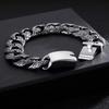 Kalen Vintage Black Men Stainless Steel Bracelet Cuban Link Chain Punk Wristband Bracelets Fashion Jewelry
