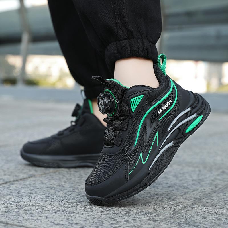 Spring and Autumn New Rotating Buckle Children's Sneakers Boys Non-slip Dad Shoes Running Shoes