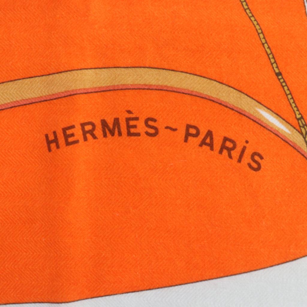 Great HERMES Stall Arcs en Ciel Rainbow Orange Gray Multi cashmere Women Used