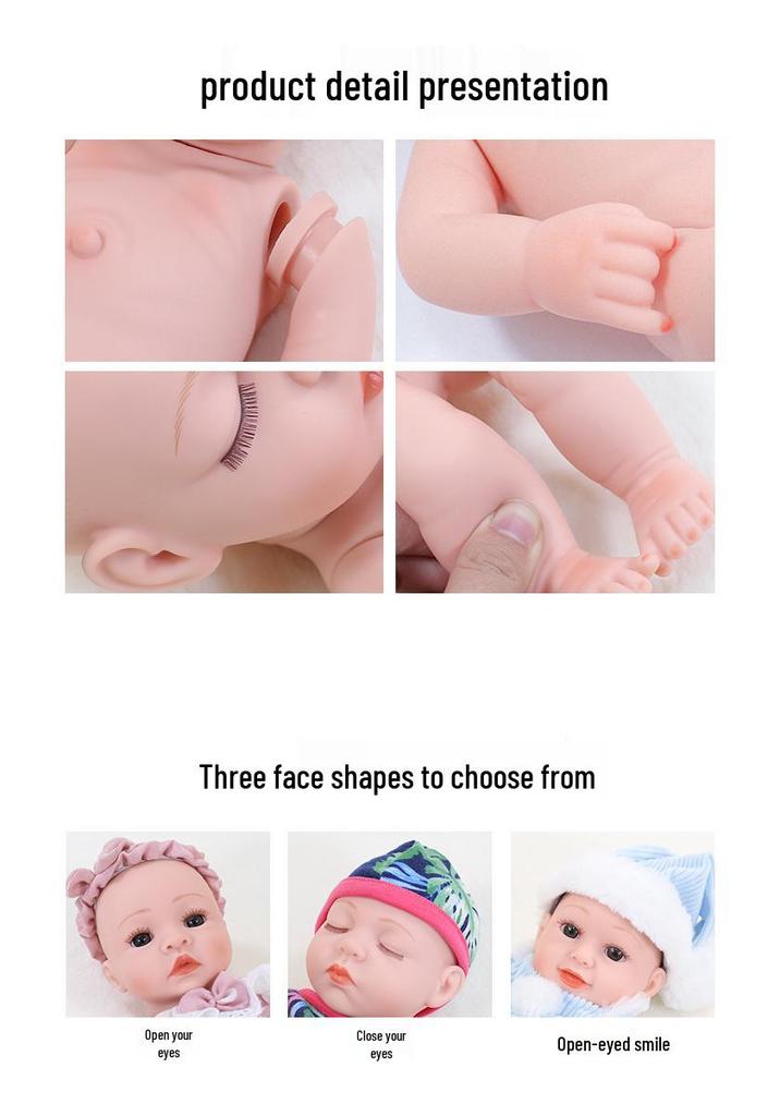 30cm Silicone Reborn Baby Doll - Soft Sleep Companion & Child Role-Playing Toy