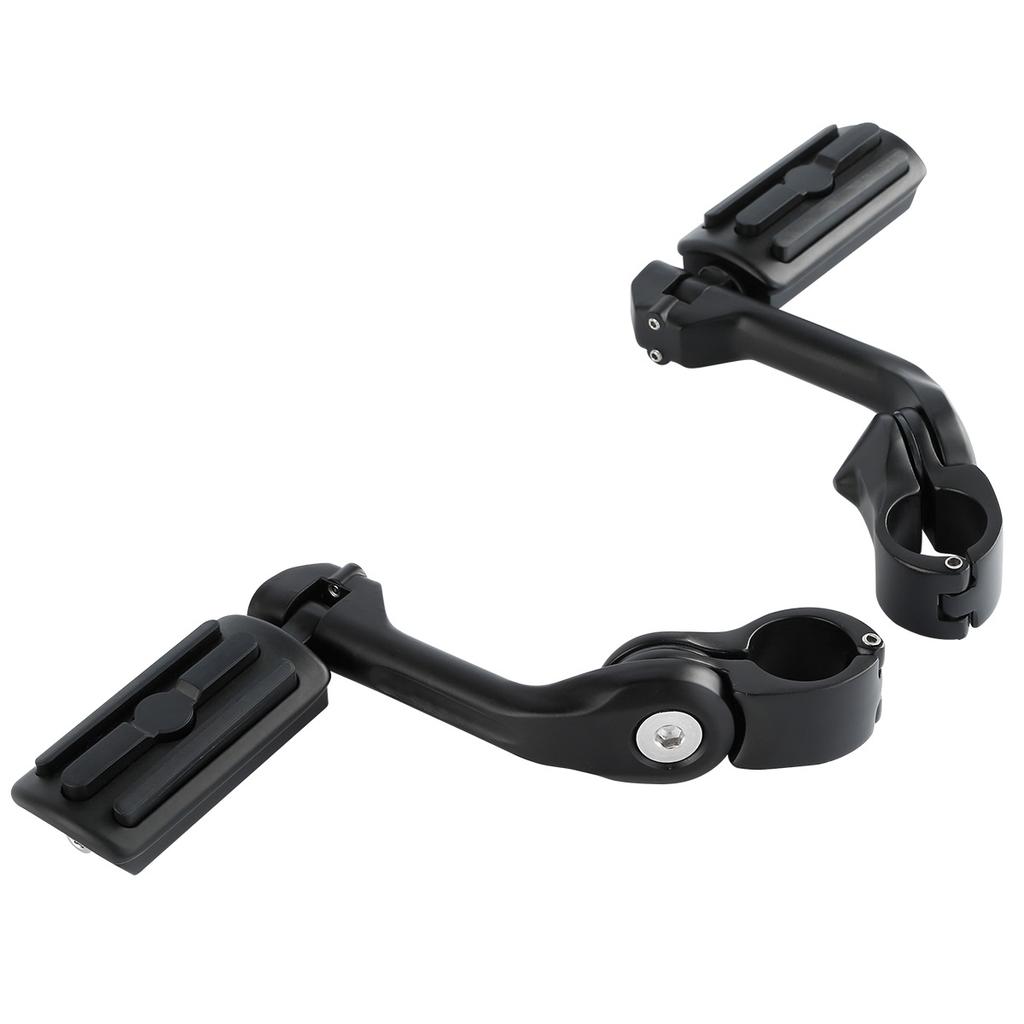Verstellbare Highway-Fußrasten Fußstütze 1 1/4" Langer abgewinkelter Montagekit Passend für Harley 32mm Motorschutzbügel