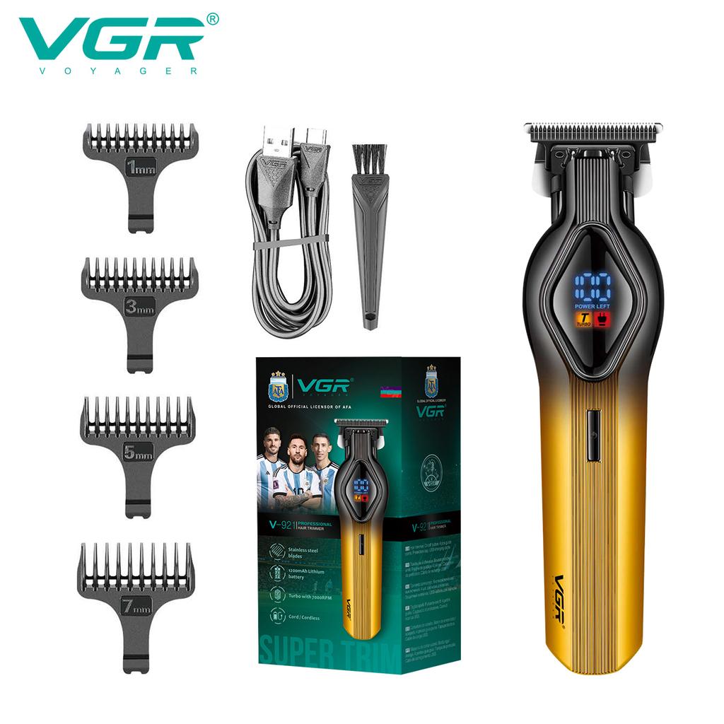Original VGR V-921 Long Life Hair Trimmer Powerful Power Hair Salon Hair Trimmer Set for Men Hair Trimmer with LED Digital Display Home Razor Shaver
