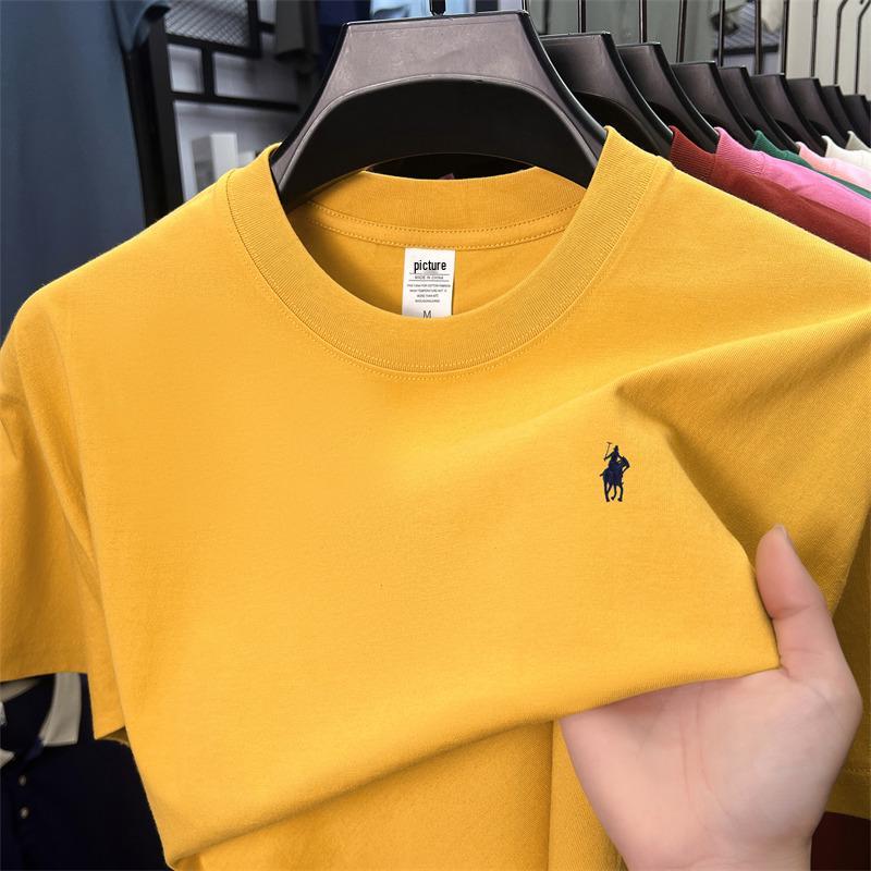 Tricou bărbați din bumbac pur cu mânecă scurtă și gât rotund - Stil casual japonez