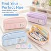 Gingham Check Pencil Case Pastel Color Pencil Pouch Portable Stationery Storage Bag  Back To School