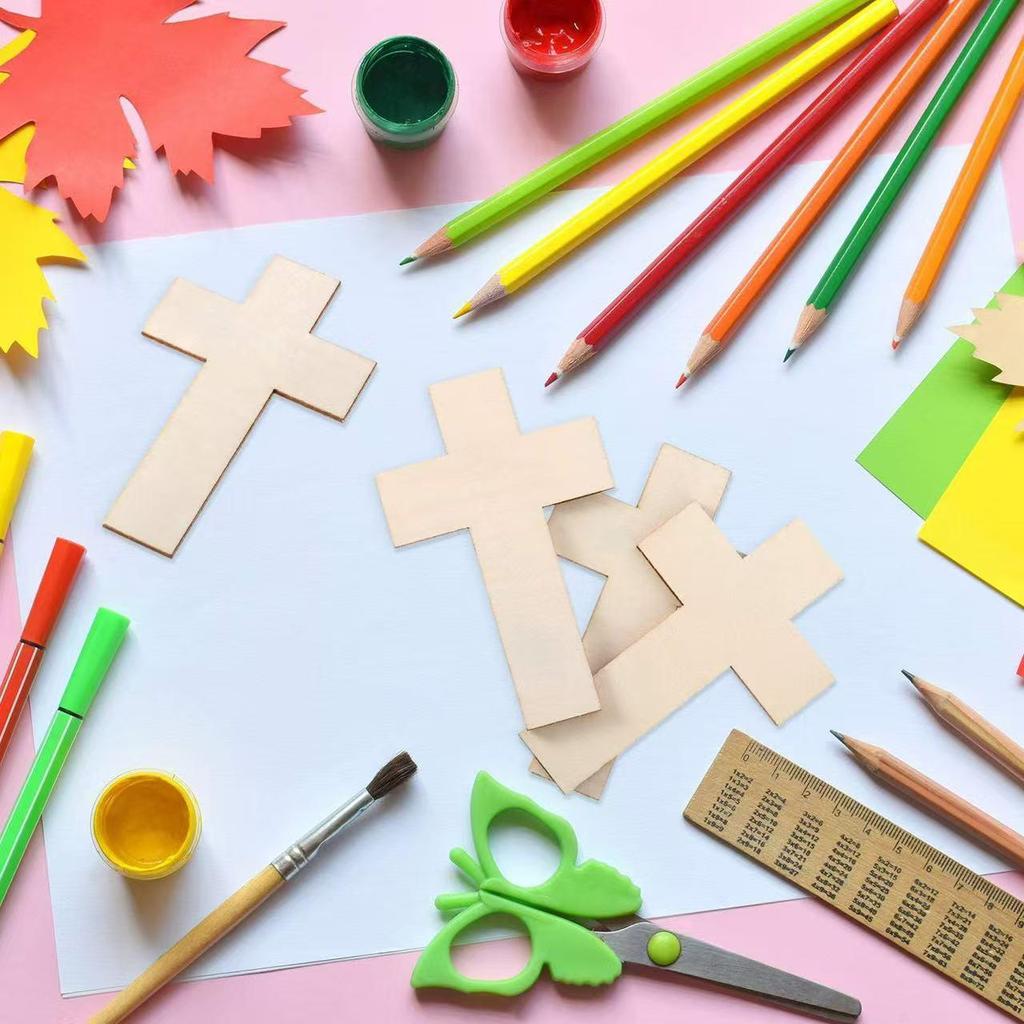 Naturholzfarbe Kreuz Holzspäne DIY Malwerkzeuge für Kindermalerei und Basteln