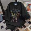 Ladies Summer Short Sleeve Round Collar Casual Graffiti Printed Teenager Pullover Oversize Cotton T Shirt Top