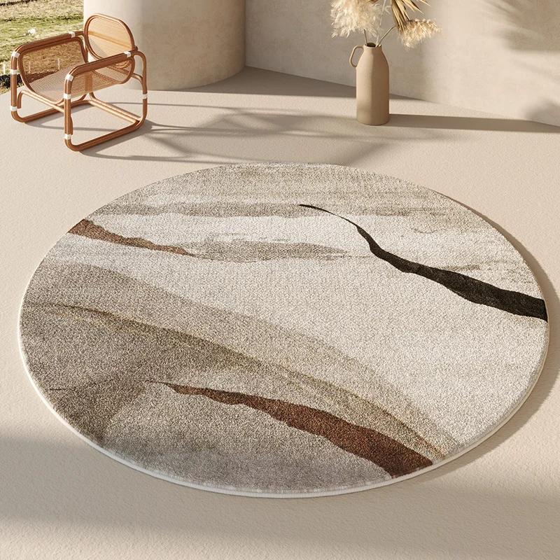 Moderní Styl Dekorace Ložnice Kulatý Koberec Domácí Nadýchaný Měkký Koberec Lehký Luxusní Koberce do Obývacího Pokoj Zesílená Plyšová Podložka na Podlahu