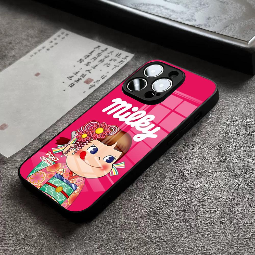 

Cartoon Peko Chan Phone Case For IPhone 16 Pro Max 14 17 Air 12 15 11 13 Mini X XR XS Max SE Glass Cover iPhone16Plus