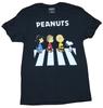 Peanuts Mens T-shirt Charlie Snoopy the Gang Crossing Road Image