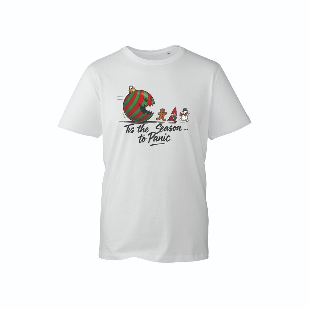 The Season To Panic TShirt Funny Christmas OrnaUnisext Humor Gingerbread SnowUnisex S
