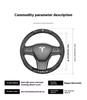 AAAIU1 Car Carbon Fiber Leather Anti-Slip Steering Wheel Cover For Tesla Cybertruck Beast Roadster Model 3 Model Y Model S Model X