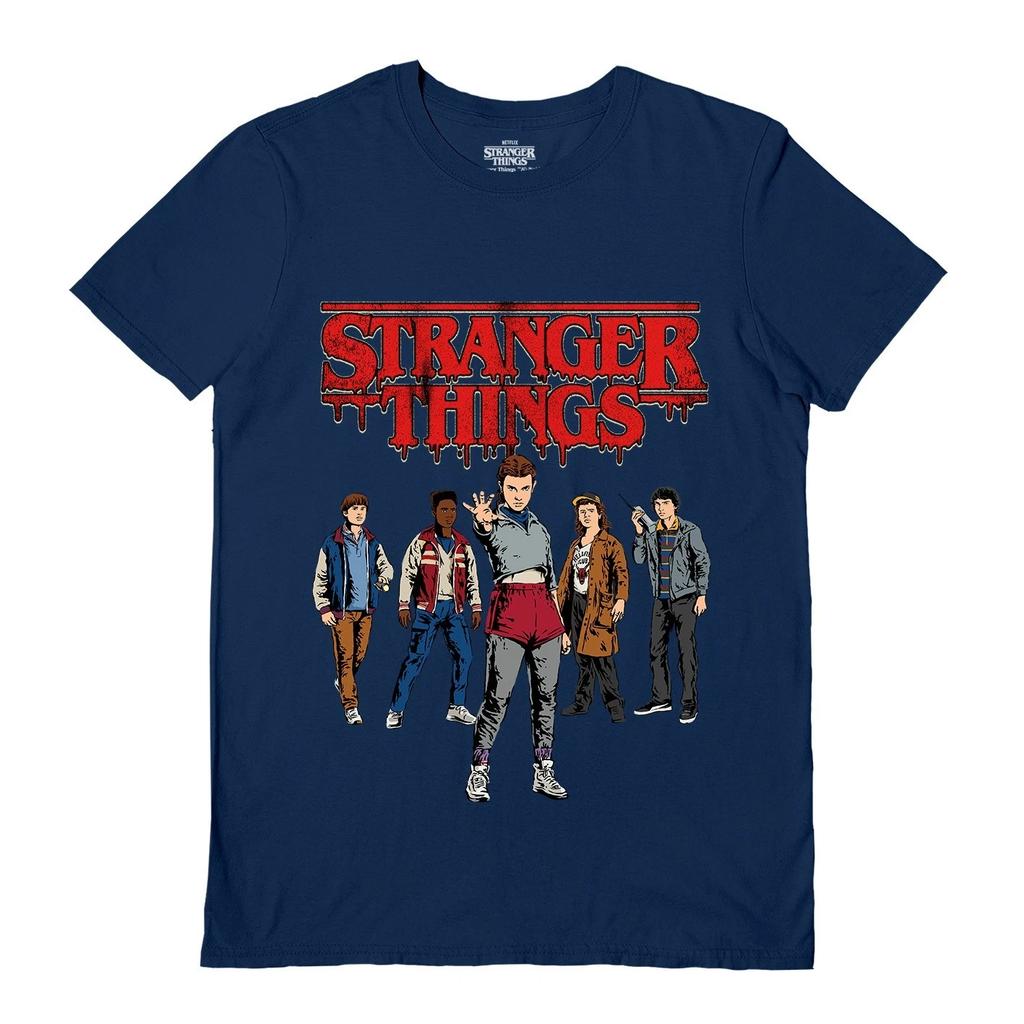 Stranger Things 5 Koszulka 100% Bawełna Męskie T-shirty Top (Obsada kreskówkowa), Oficjalnie Licencjonowany, Unisex,