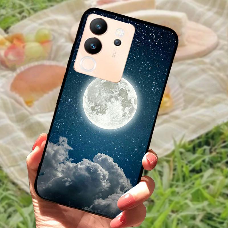 For Vivo V30 Lite Case Cover Silicone Soft Marble Black Bumper Funda Coque for vivo V2314 V30 Lite 5G Full Protective V30Lite