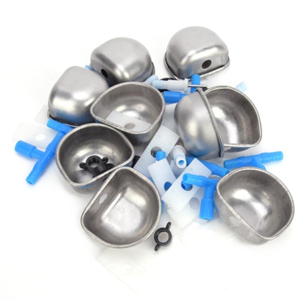 Plastic Pet Drinking Bowl Silver Pet Waterer Accessories Pet Water Bowl Small Animal Housing