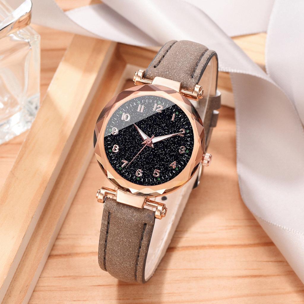 Alloy Shell Non-Plastic Shell Fashion Trend Women'S Casual Simple Belt Watch Quartz Watch Bracelet Set