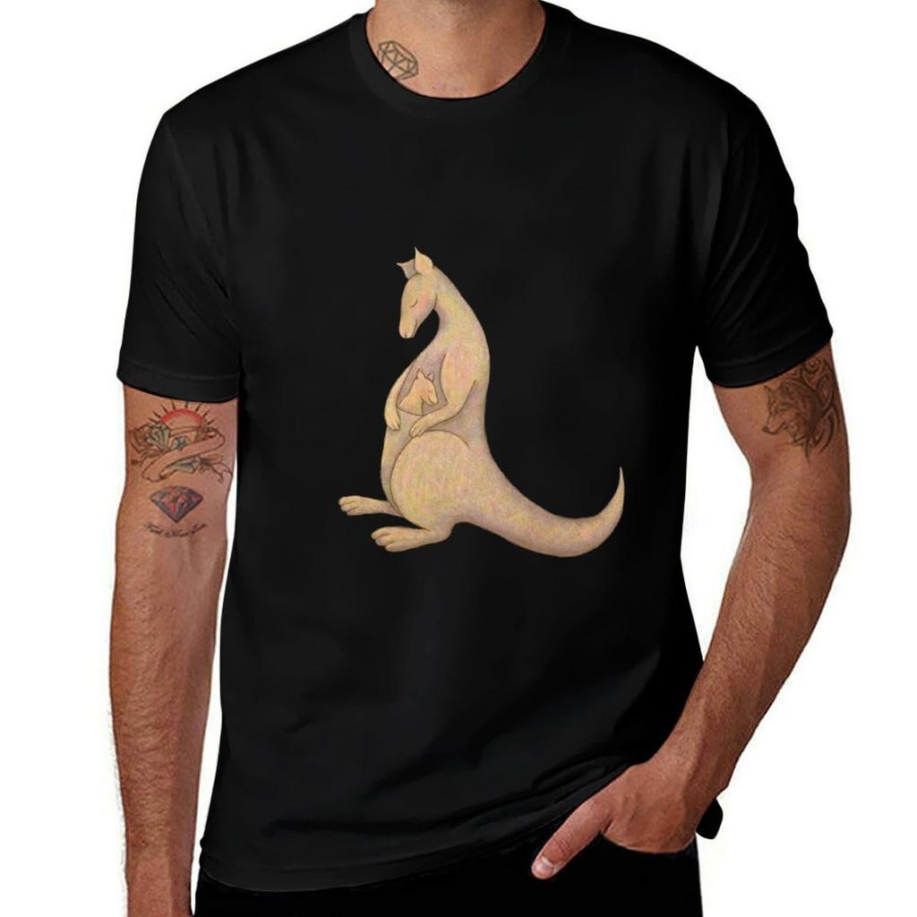 Kangaroo Mom And Baby Tshirt Work Short Sleeve Cotton Top Tshirt