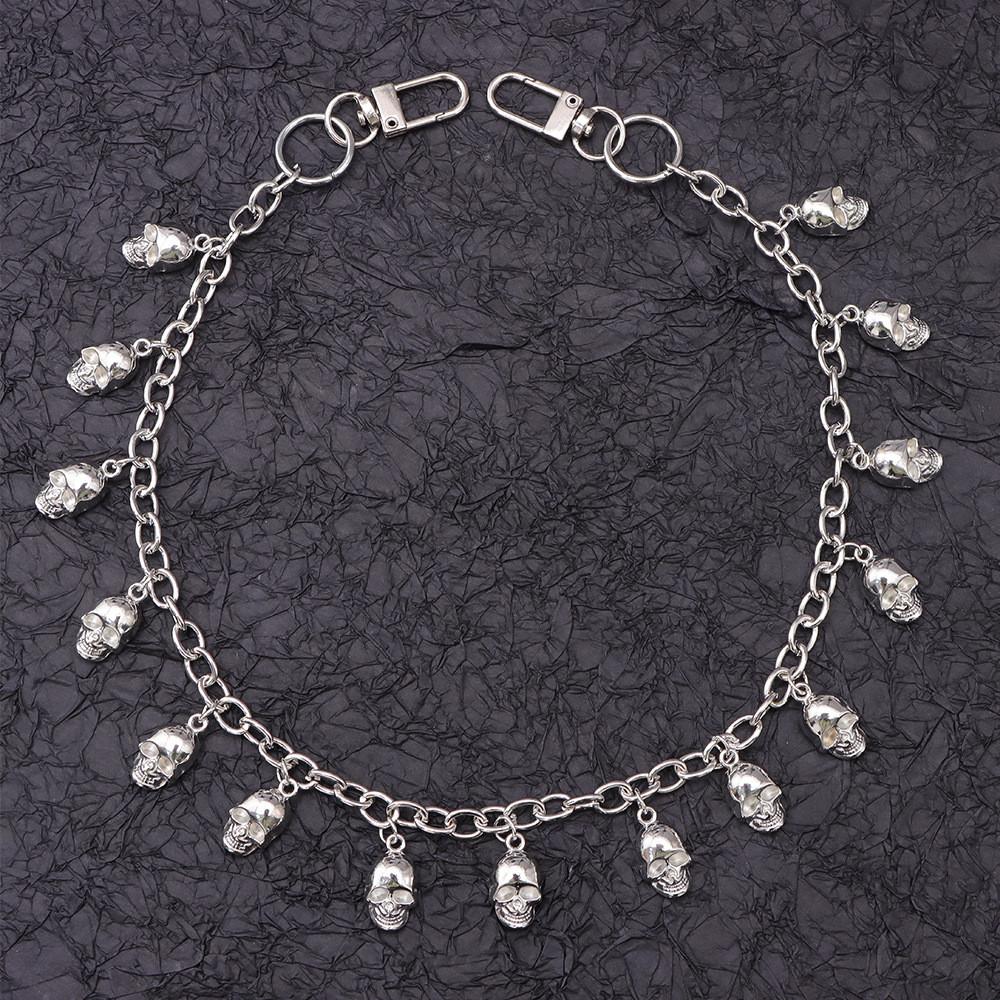 Halloween Skull Pendant Metal Waist Chain For Men And Women With Lobster Clasp