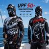 Quick Dry Breathable Men Fishing Hoodie Gradient Bass Print UV Sun Protection Long Sleeve Outdoor Sports Fishing Clothes