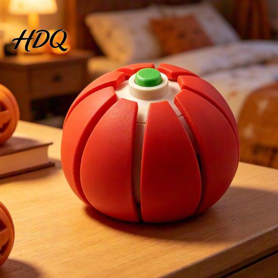 Squeeze Stress Toy Halloween Pumpkin Ball Fruit Shaped Clicker Fidget for Festive Anxiety Relief Cute Soft Decompression Kids Adults Party