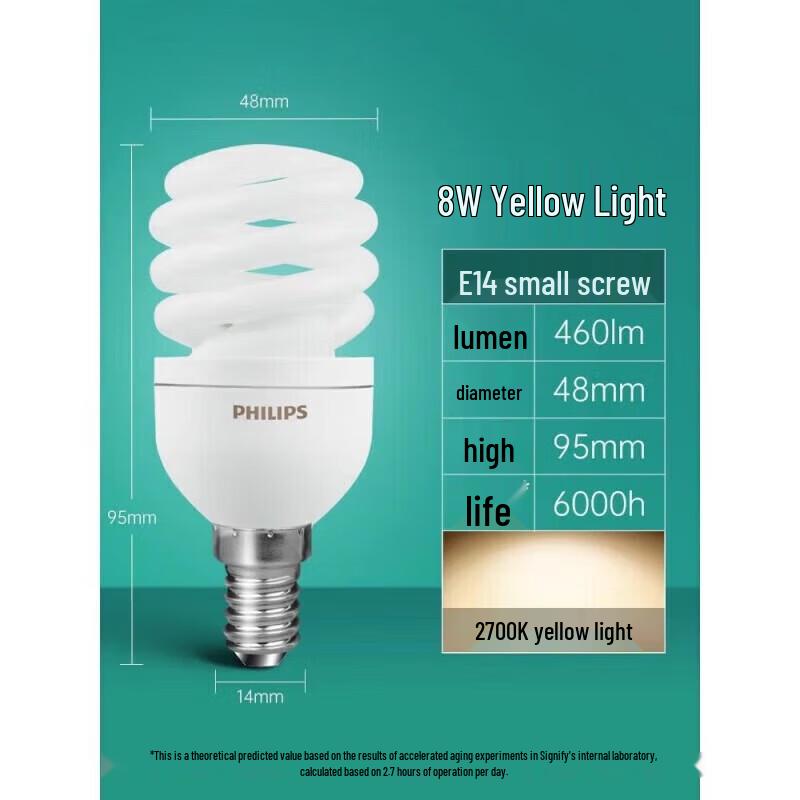 Philips E14 Spiral Energy Saving Light Bulb