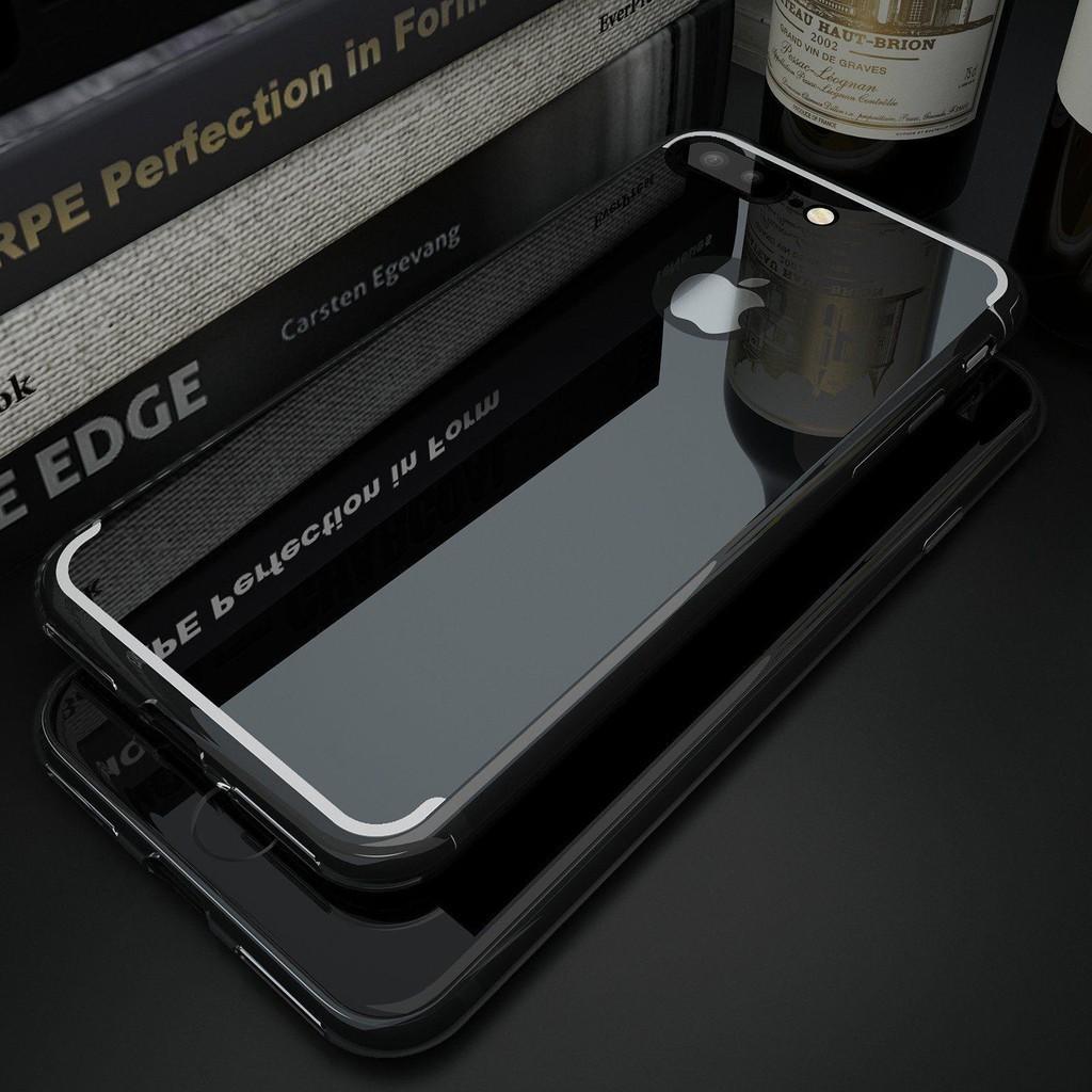 

Back Mirror Rubber Crystal Clear Bumper Case Cover For Iphone 5 6 7 7s Plus Black,iPhone 5/5s/SE