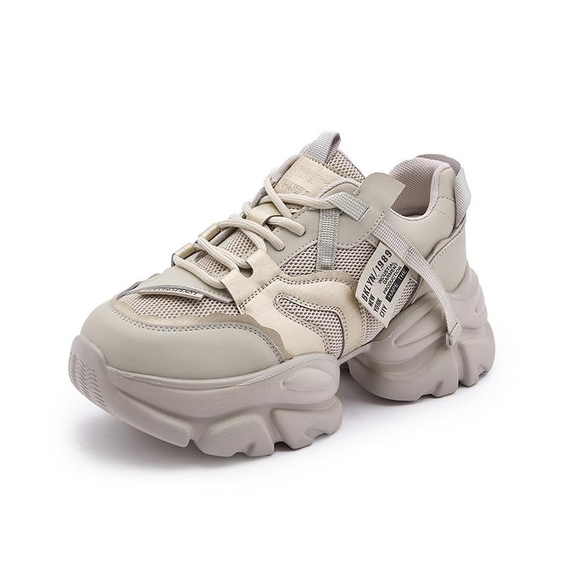 Dad Shoes Girl 2025 New Spring Breathable Casual Sneakers Thick-soled Height Increasing Single Shoes Versatile Mesh Shoes Children