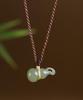 Hetian Jade Ice Clear Gourd Pendant Amulet for Couples