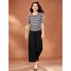 Women's Striped Lyocell T-Shirt & Straight Leg Pants Set