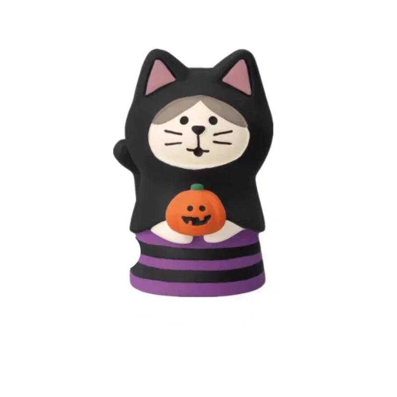 2025 Halloween Pumpkin Miniature Night light Cat Scene Props Decoration Luminous Resin Small Ornament Trendy Play Creative Gift