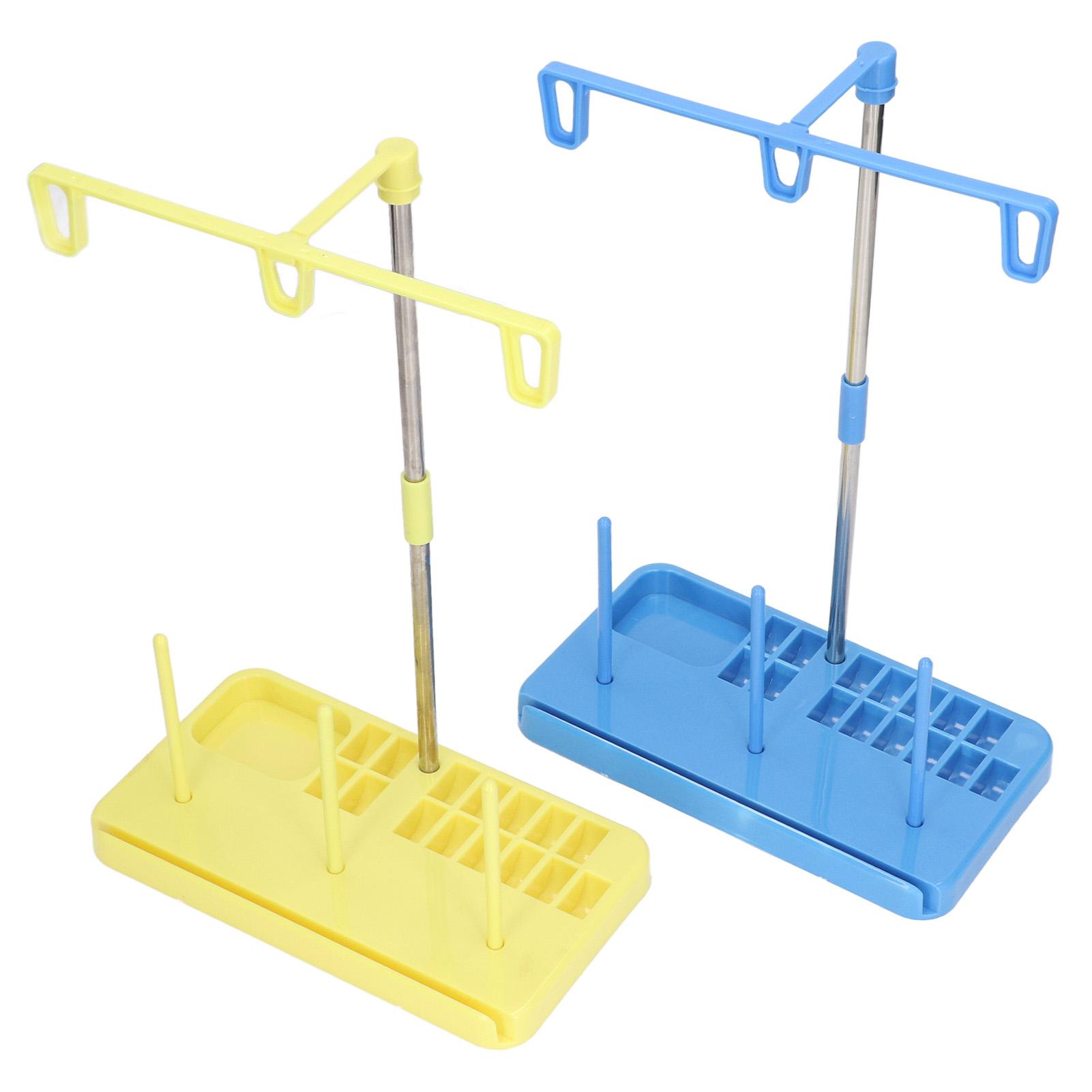 

2 комплекта подставки для ниток для вышивания, съемная устойчивая пластиковая основа, прочный металлический держатель для 3 катушек