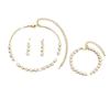 Elegant Four Leaf Clover Crystal Jewelry Set Women - Necklace Earrings Bracelet In Eco-Friendly Gold Or Plating