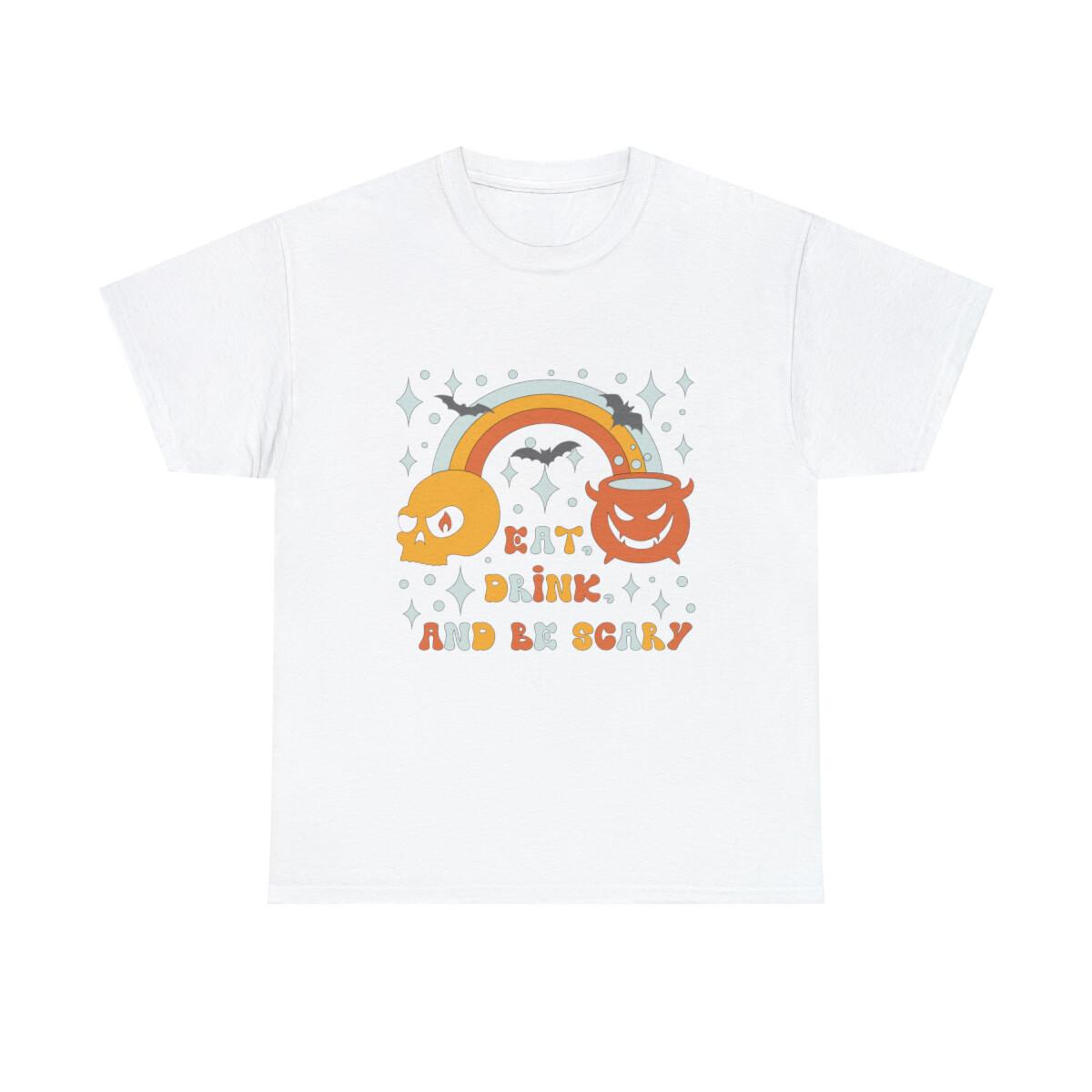 Halloween Unisex Tshirt Eat Drink and Be Scary , Halloween Tshirt S разноцветный