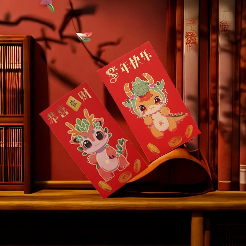 

6pcs/set Chinese Style Chinese Dragon Hongbao Gifts Paper Luck Money Bag Chinese New Year