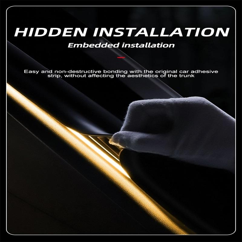 After Trunk Light for Tesla Model Y 2020-2025 Launch Juniper Bright LED Silicone Light Yellow White Rear Magnetic Induction