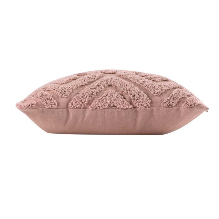 Coussin - Zainas - Rose - 45x45cm - Déhoussable - Motif géométrique